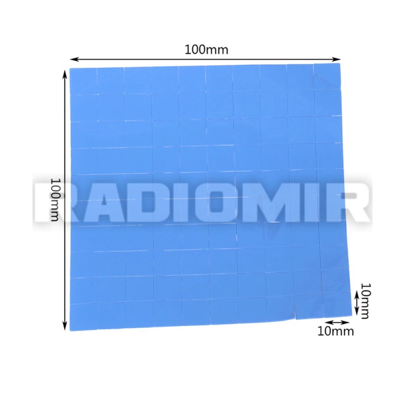 Термопрокладка силіконова >2.0W/m-K, лист 100шт 10X10X1мм