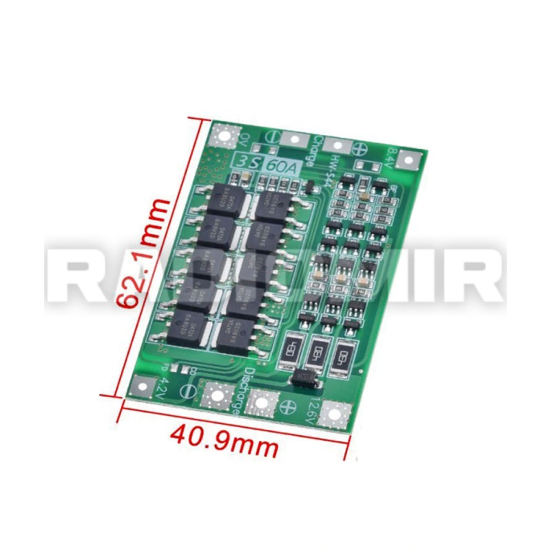 BMS контролер 3S 60A для Li-Ion акумляторів з балансуванням