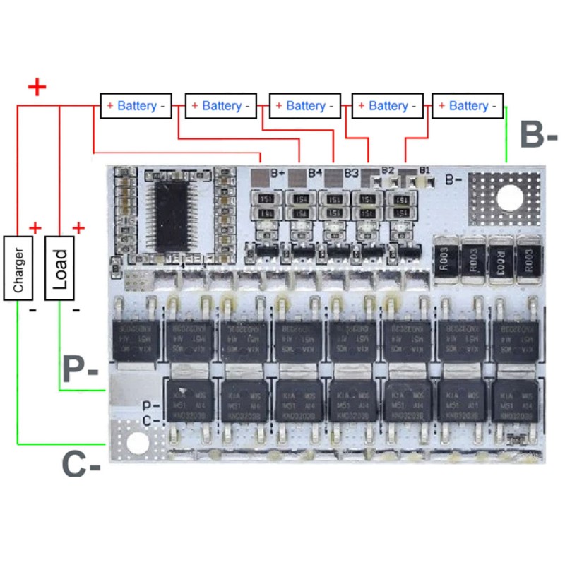 BMS контролер 5S 100A для Li-Ion акумляторів з балансуванням