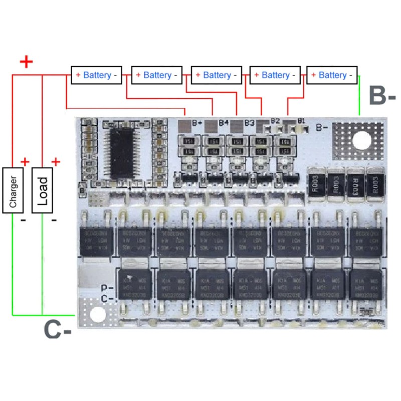 BMS контролер 5S 100A для Li-Ion акумляторів з балансуванням