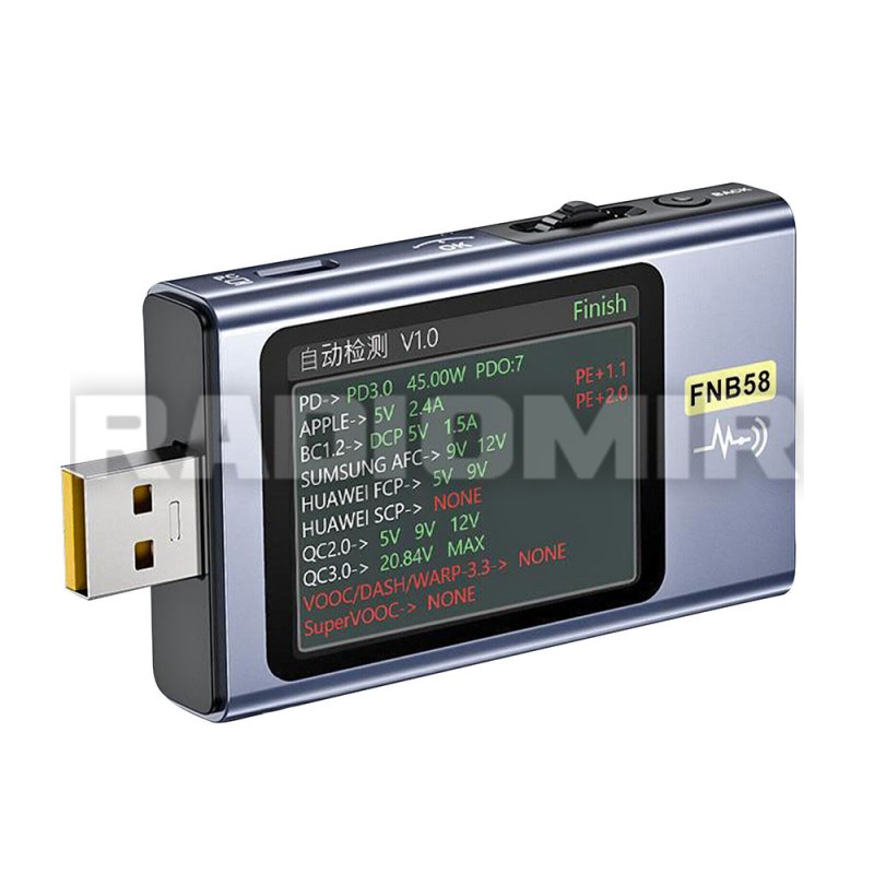 Тестер USB FNIRSI FNB58 з Bluetooth