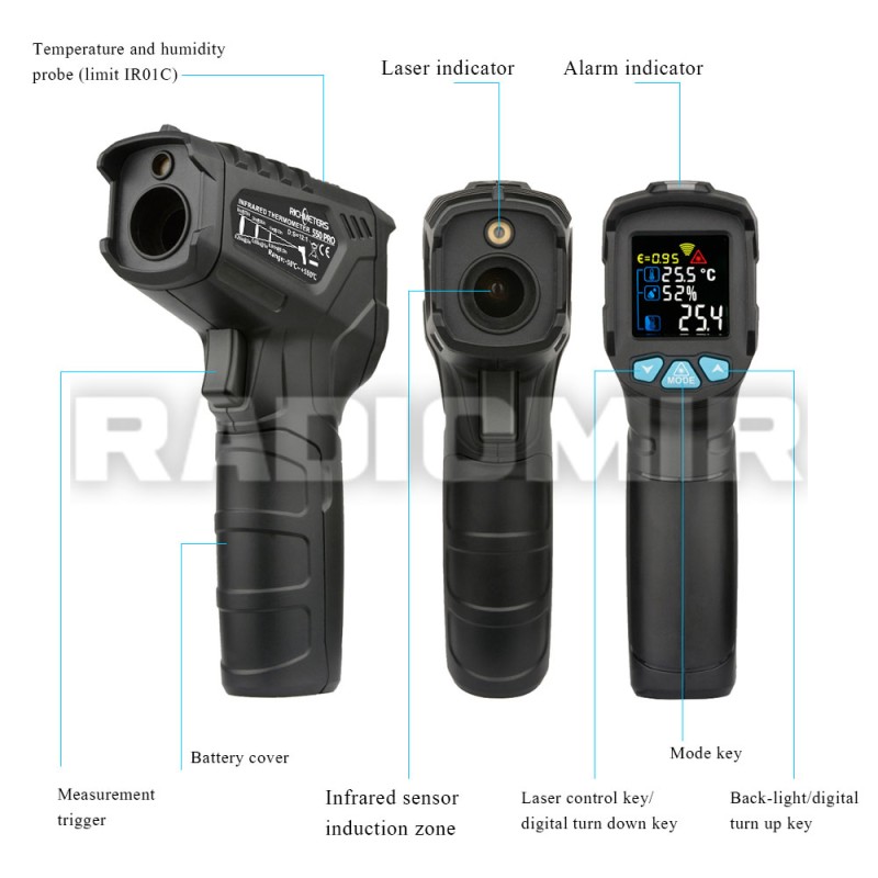 Інфрачервоний цифровий термометр Richmeters RM550 PRO -50~550 C